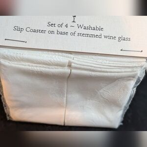 New Vintage Stemware Glasses  Slipper Coaster Set Of 2 Pkgs, 4 Ct. each package